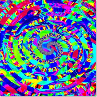 Swirling Rainbow Posters and Art